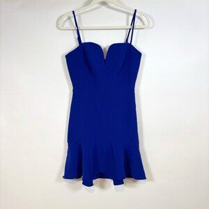Milly Italian Cady Kelly Sweetheart Mini Dress Royal Cobalt Blue - Size 0